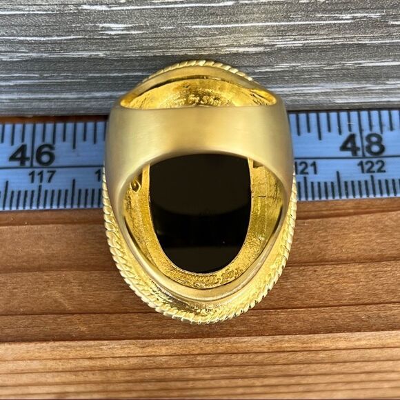 Onyx Black 18K Faceted Sheila Fajl GLOW Masterpiece Statement Cocktail Ring - Picture 9 of 14